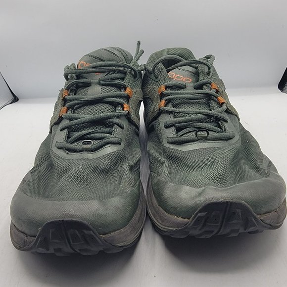 Topo Athletic Terraventure 3 Mens Size 11 Dark Green Orange Trail Running Shoes